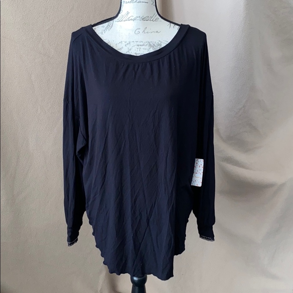 FREE PEOPLE SHIMMY SHAKE BLACK TOP S NWT